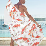 Watercolor Koi Fish Carp Fish pattern Beach Towel