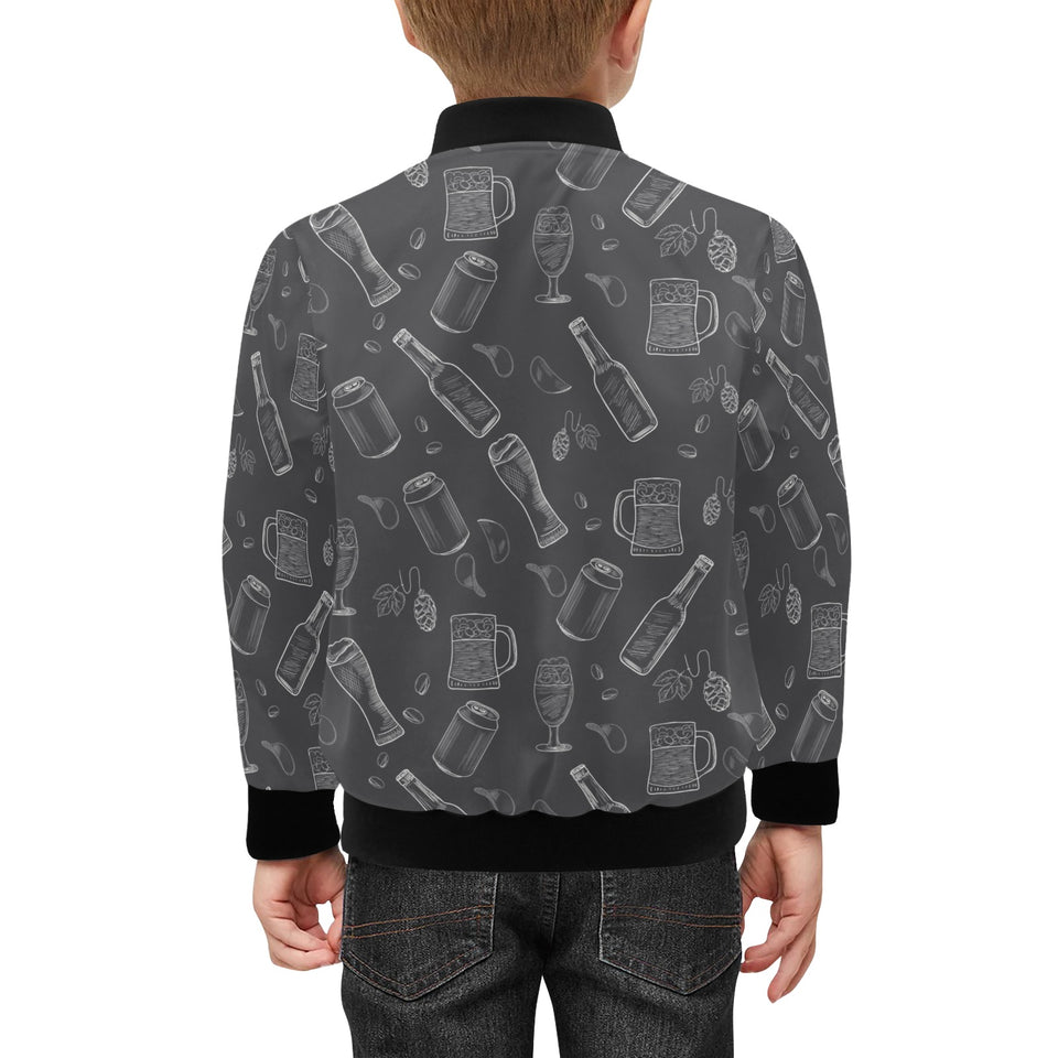 Beer hand drawn pattern Kids' Boys' Girls' Bomber Jacket