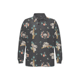 Cute koala pattern Men's Long Sleeve Polo Shirt