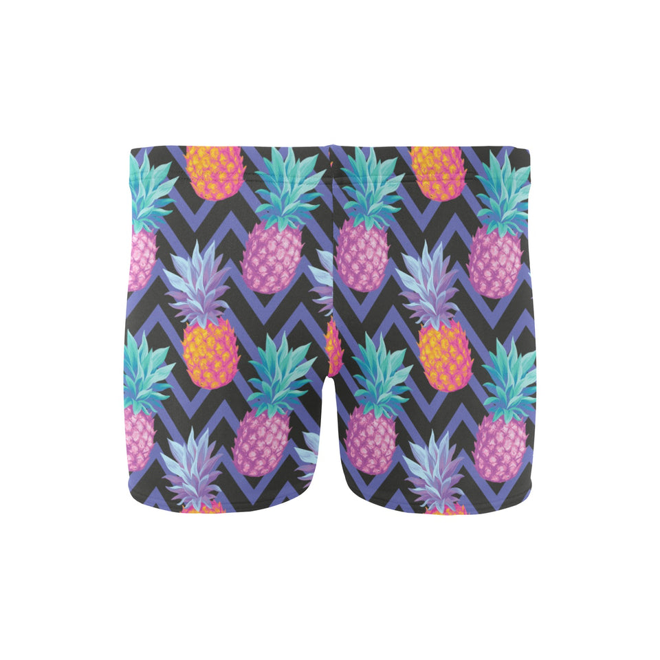 Pineapples pattern zigzag background Men's Swimming Trunks