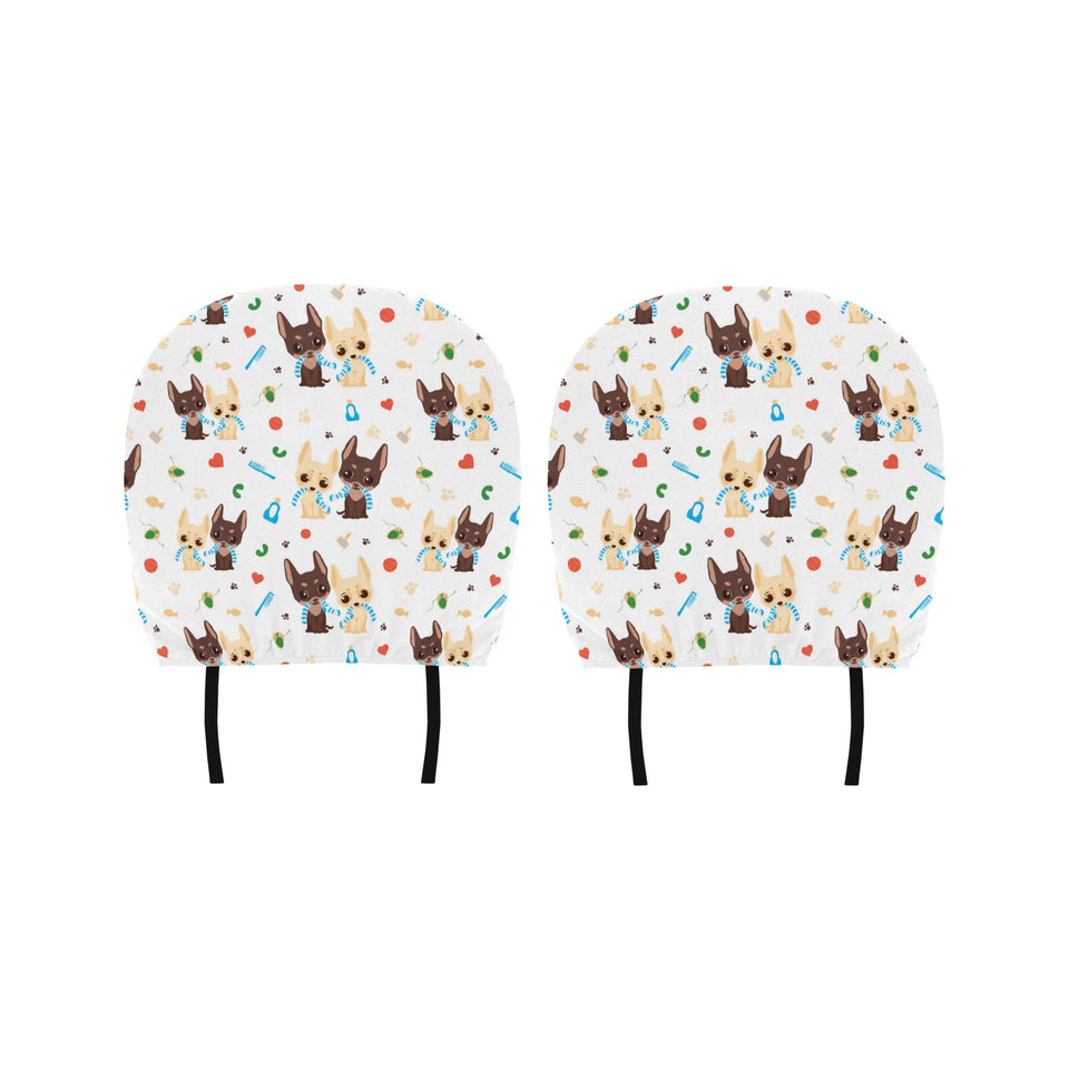 Cute Chihuahua dog pattern Car Headrest Cover