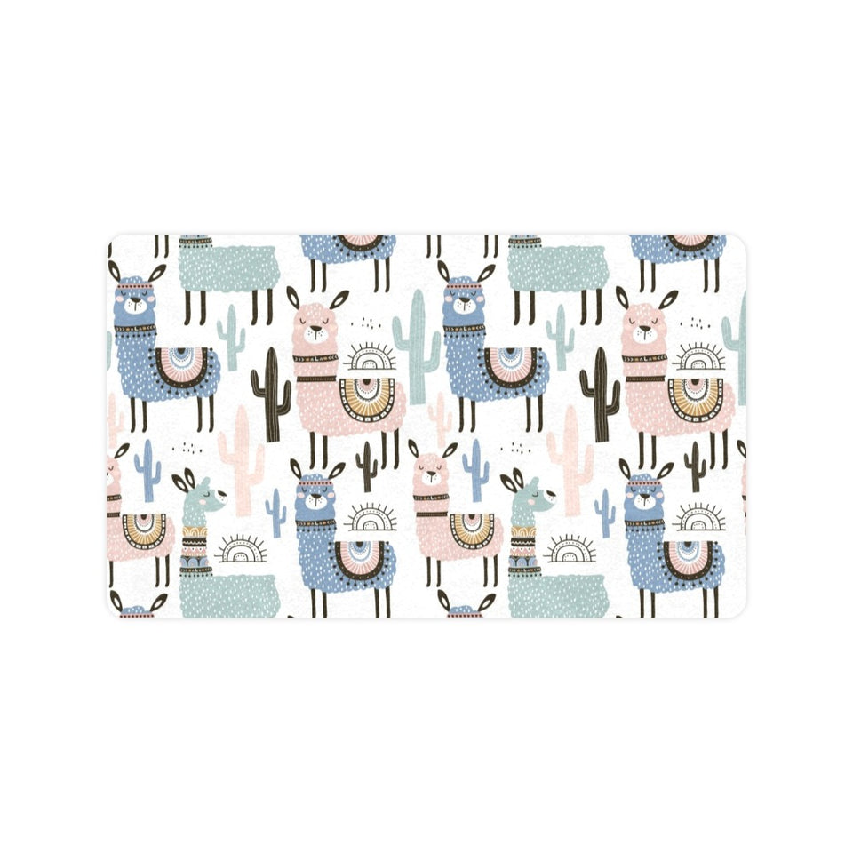 lama Alpaca cactus hand drawn pattern Doormat