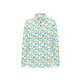Fried Eggs Pattern Print Design 04 Women's Long Sleeve Polo Shirt