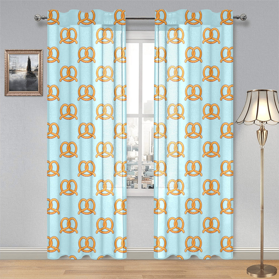 Pretzels Pattern Print Design 03 Gauze Curtain