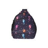 Watercolor colorful seahorse pattern All Over Print Chest Bag