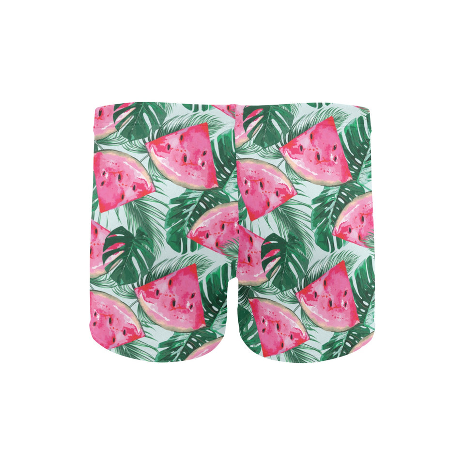 Watermelons tropical palm leaves pattern Men's Swimming Trunks