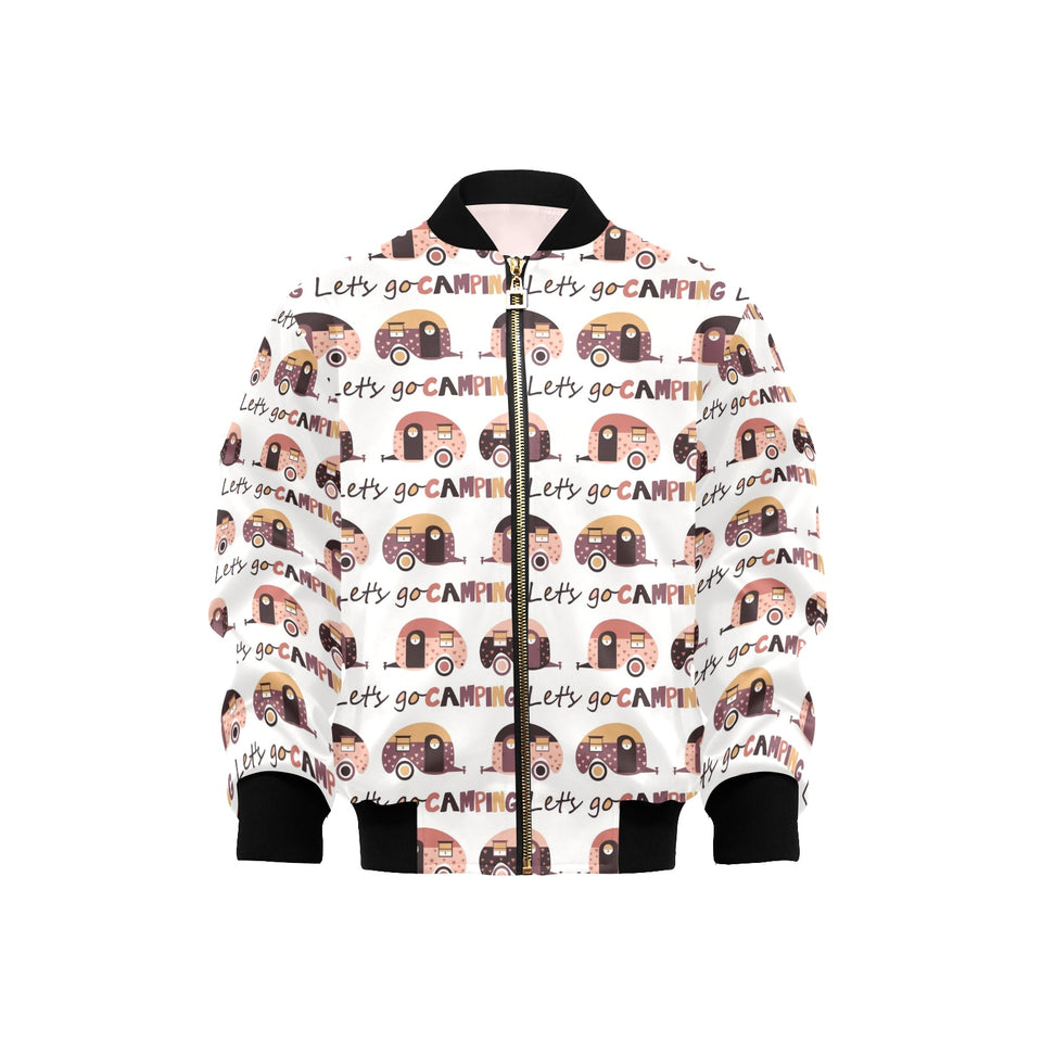 Camper Van Pattern Print Design 01 Kids' Boys' Girls' Bomber Jacket