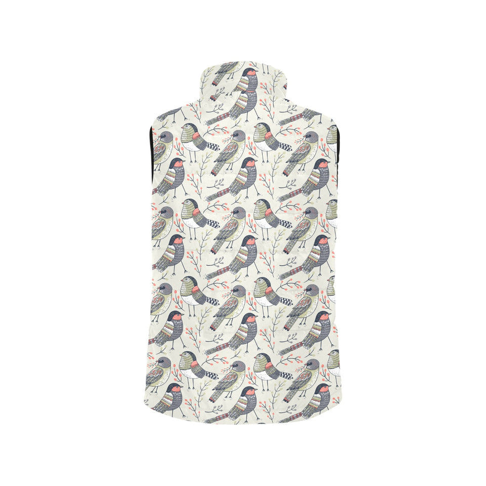 Pigeon Pattern Print Design 04 Women's Padded Vest