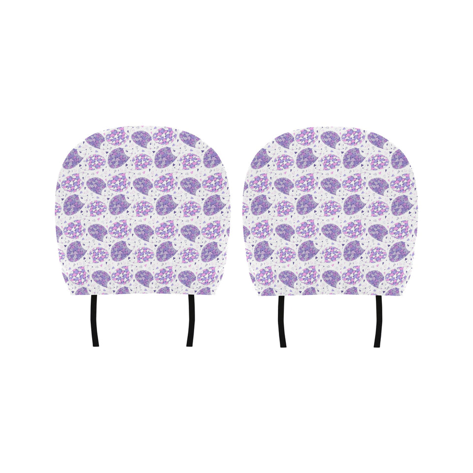 Hedgehog Pattern Print Design 05 Car Headrest Cover