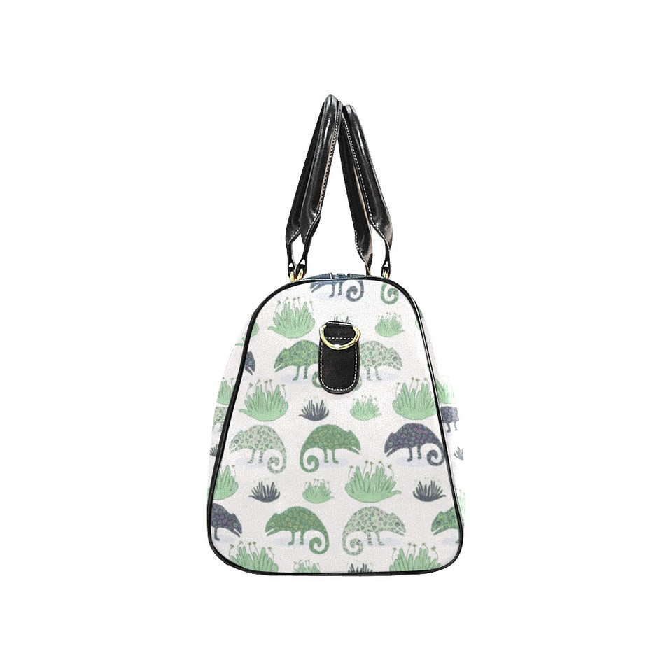 Chameleon lizard succulent plant pattern Travel Bag