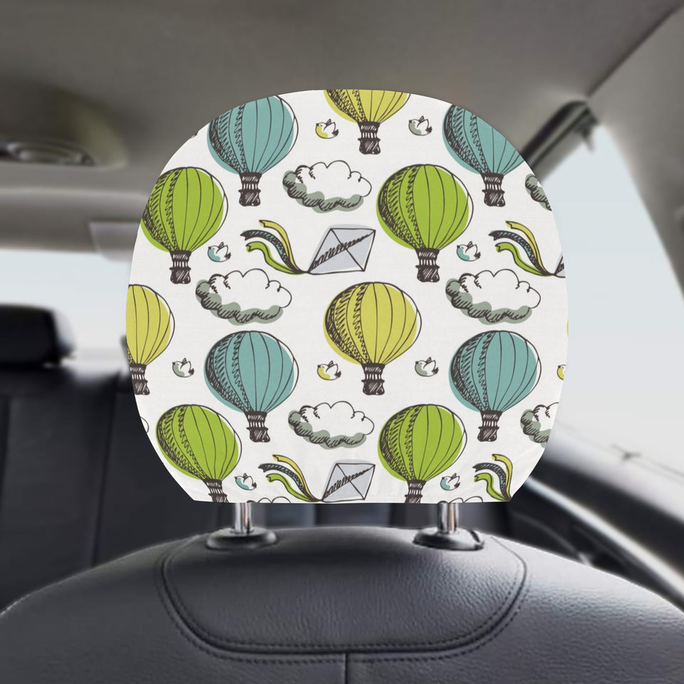 Hot Air Balloon Bird Cloud Pattern Car Headrest Cover
