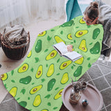 Avocado pattern green background Blanket Robe with Sleeves