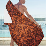 cacao beans tribal polynesian pattern Beach Towel