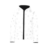 Snowflake pattern white background Kids' Boys' Girls' Padded Hooded Jacket