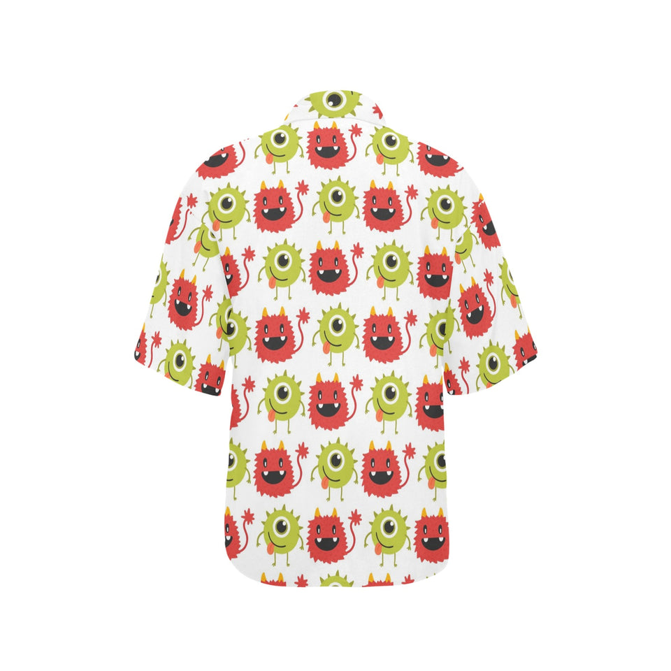 Alien Pattern Print Design 05 Women's All Over Print Hawaiian Shirt