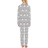 Bull Terrier Pattern Print Design 05 Women's Long Pajama Set