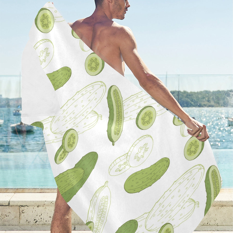 Cucumber sketch pattern Beach Towel