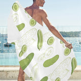 Cucumber sketch pattern Beach Towel
