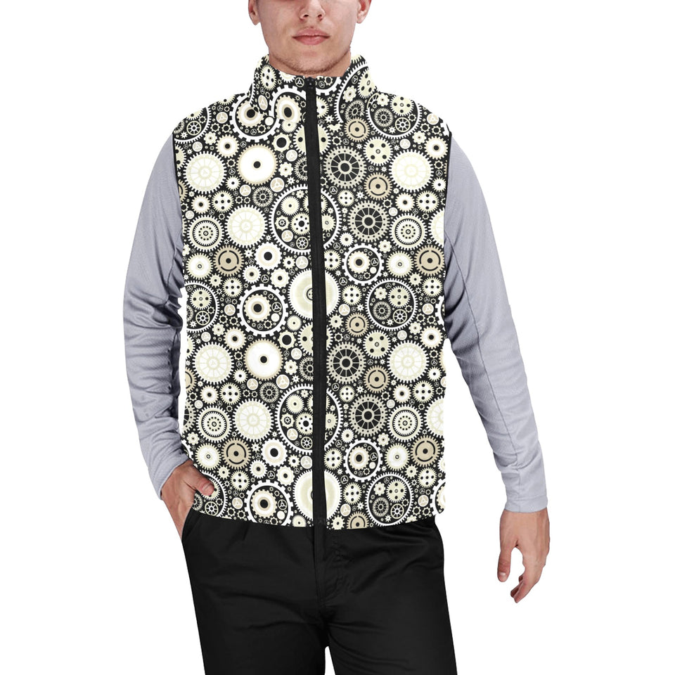 Gear Pattern Print Design 02 Men's Padded Vest