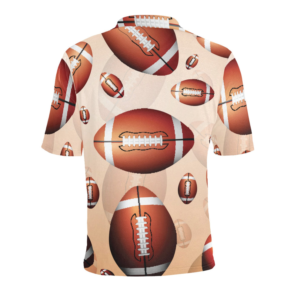 American football ball design pattern Men's All Over Print Polo Shirt