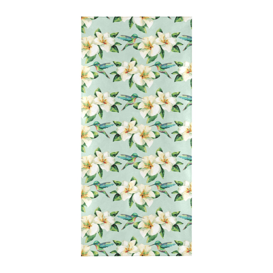 Hummingbird Pattern Print Design 01 Beach Towel