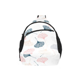 Black Gray Cream coral ginkgo leaves pattern All Over Print Chest Bag