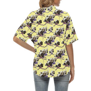 Ostrich Pattern Print Design 04 Women's All Over Print Hawaiian Shirt