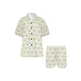 Cute cartoon frog baby pattern Women's V-Neck Short Pajama Set