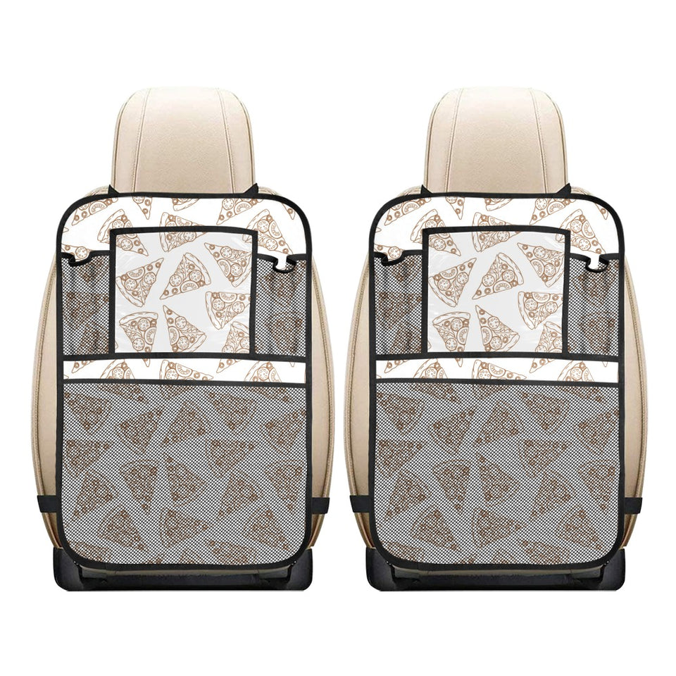 Hand drawn pizza pattern Car Seat Back Organizer