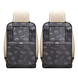 sushi pattern black background Car Seat Back Organizer
