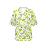 Cute frog dragonfly pattern Women's All Over Print Hawaiian Shirt