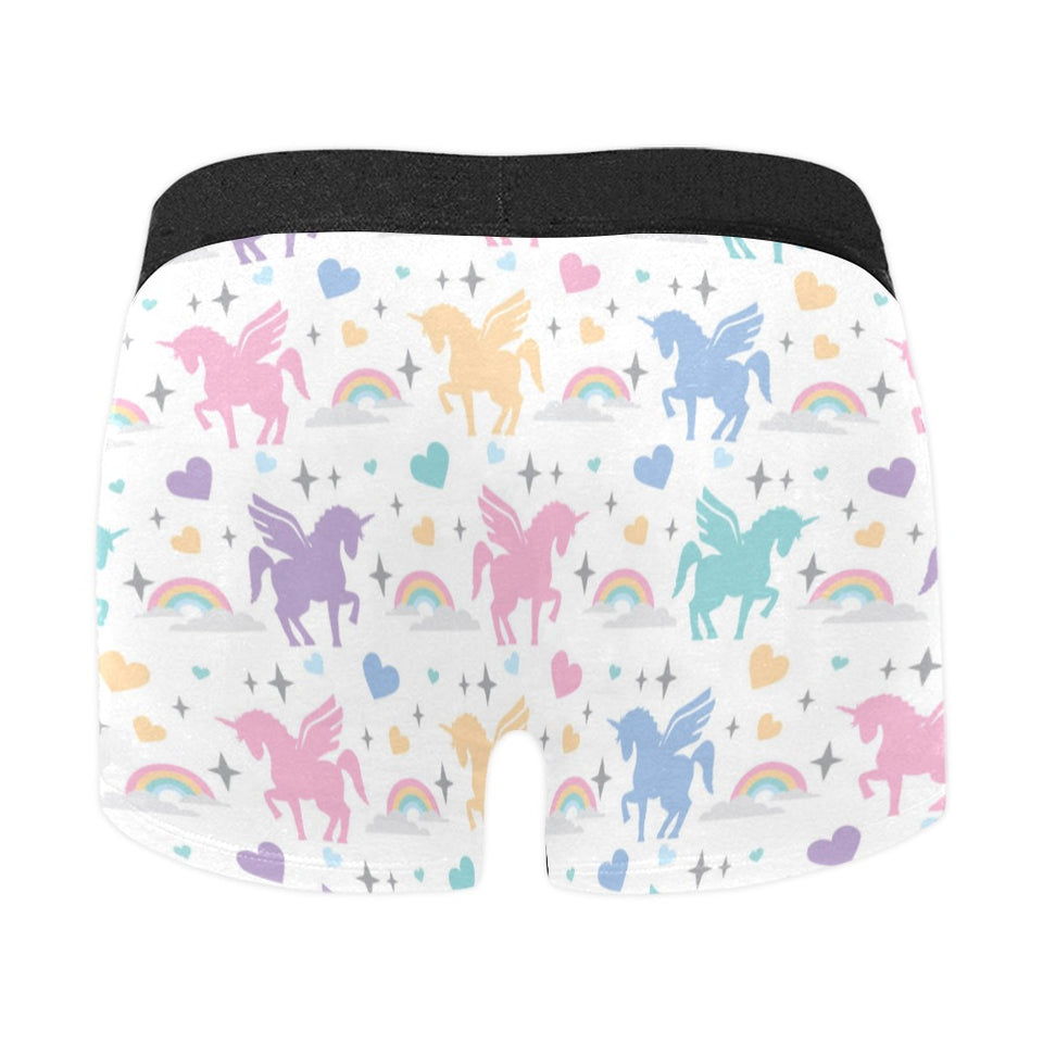 colorful unicorn rainbow heart pattern Men's All Over Print Boxer Briefs Men's Underwear