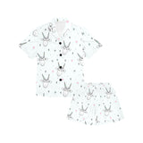 Cute goat design pattern Kids' Boys' Girls' V-Neck Short Pajama Set