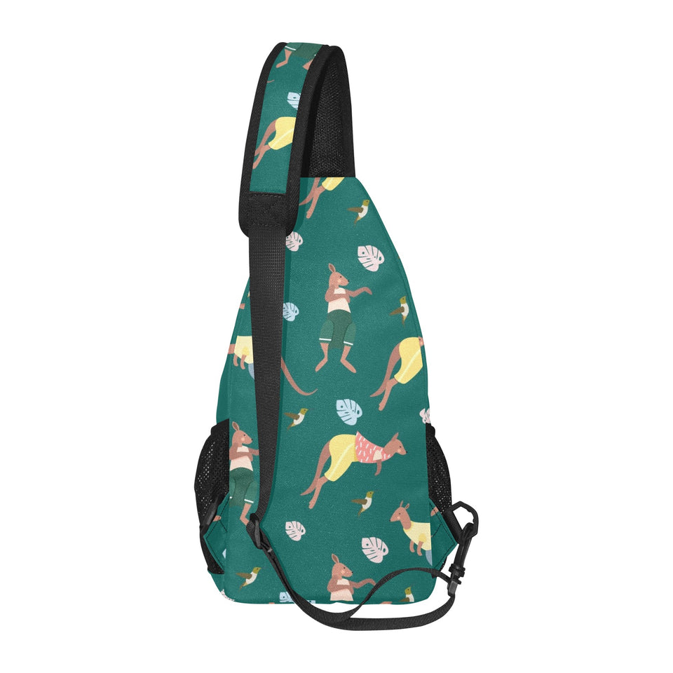 Kangaroo leaves pattern All Over Print Chest Bag