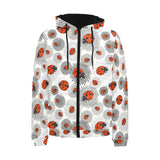 Ladybug Pattern Print Design 05 Men's Padded Hooded Jacket