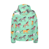 Colorful horses pattern Kids' Boys' Girls' Padded Hooded Jacket