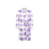 Hedgehog Pattern Print Design 05 Men's Long Sleeve Belted Night Robe