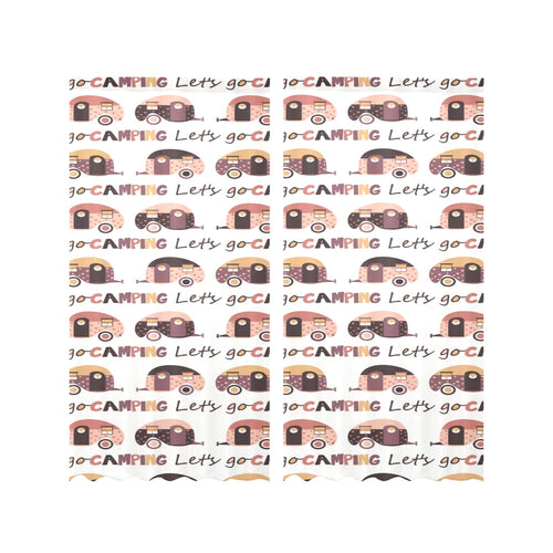 Camper Van Pattern Print Design 01 Gauze Curtain