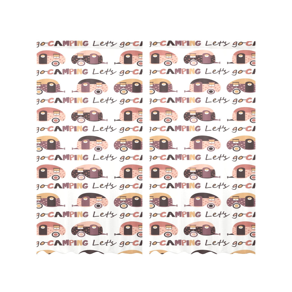 Camper Van Pattern Print Design 01 Gauze Curtain