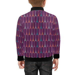 Eiffel Tower Pattern Print Design 05 Kids' Boys' Girls' Bomber Jacket