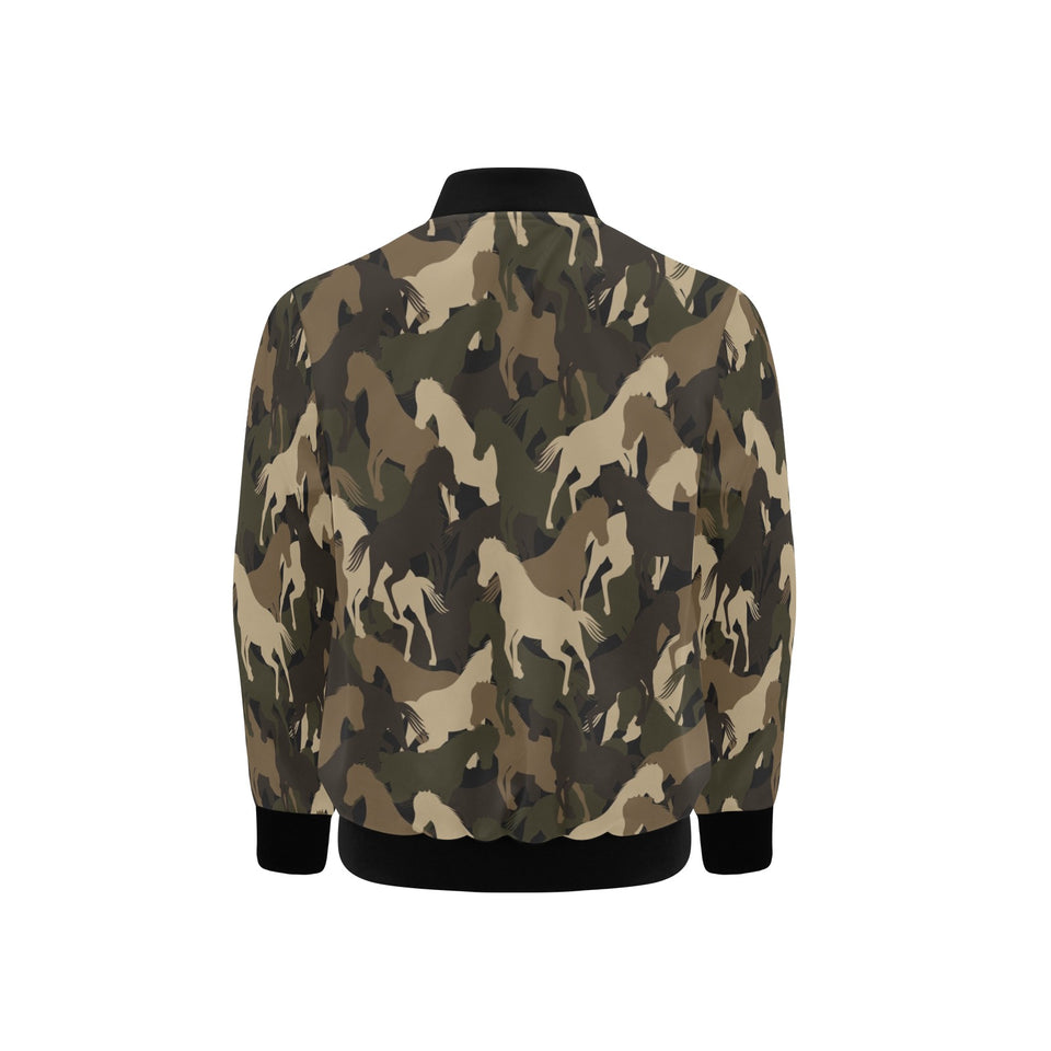 Horse Camouflage Pattern Kids' Boys' Girls' Bomber Jacket