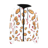 peanuts pattern background Men's Padded Hooded Jacket