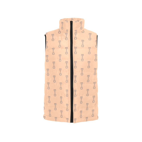 Engine Piston Cream Background Pattern Design 04 Women's Padded Vest