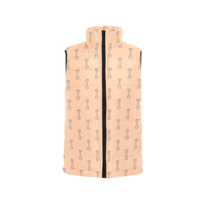 Engine Piston Cream Background Pattern Design 04 Women's Padded Vest