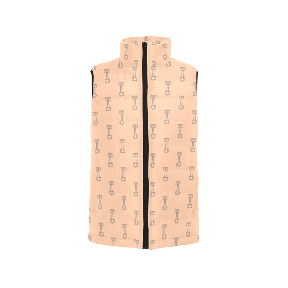 Engine Piston Cream Background Pattern Design 04 Women's Padded Vest