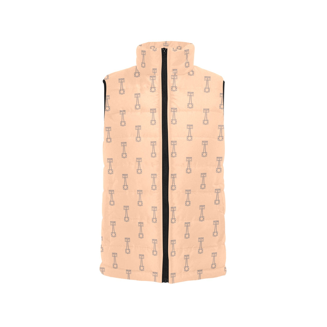 Engine Piston Cream Background Pattern Design 04 Women's Padded Vest