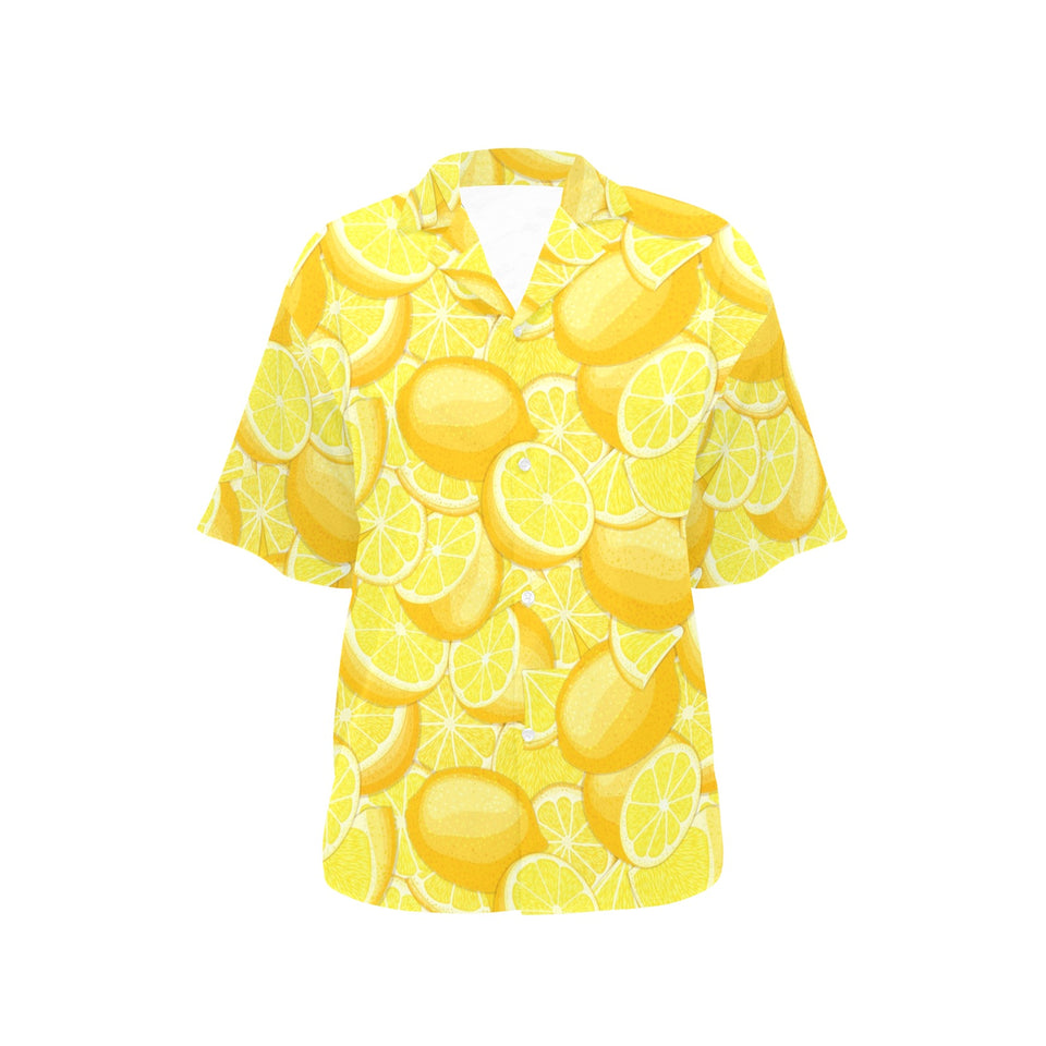 lemon pattern Women's All Over Print Hawaiian Shirt