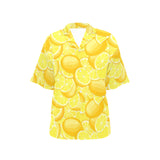lemon pattern Women's All Over Print Hawaiian Shirt