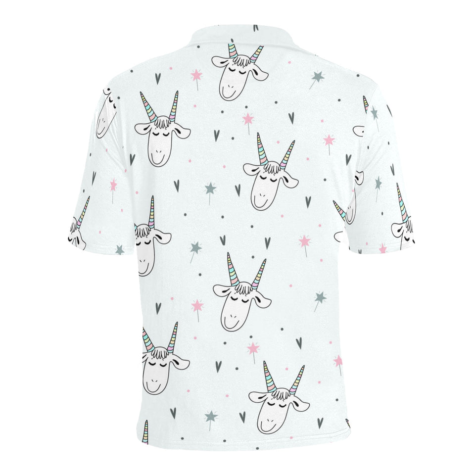 Cute goat design pattern Men's All Over Print Polo Shirt
