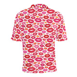 Lips Pattern Print Design 01 Men's All Over Print Polo Shirt
